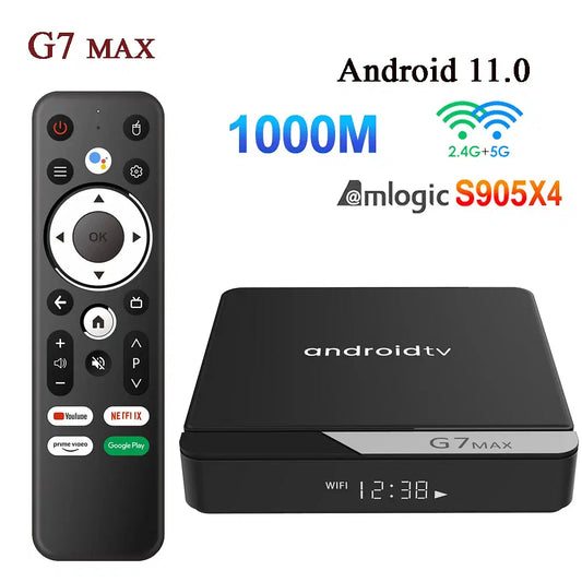Color: pink, Plug Type: US Plug - G7 Max Smart TV Box Android 11 S905X4 4GB 64GB 1000M AV1 4K HD 2.4GHz/5GHz Dual Wifi USB3.0 Set Top Box Media Player 4GB 32GB