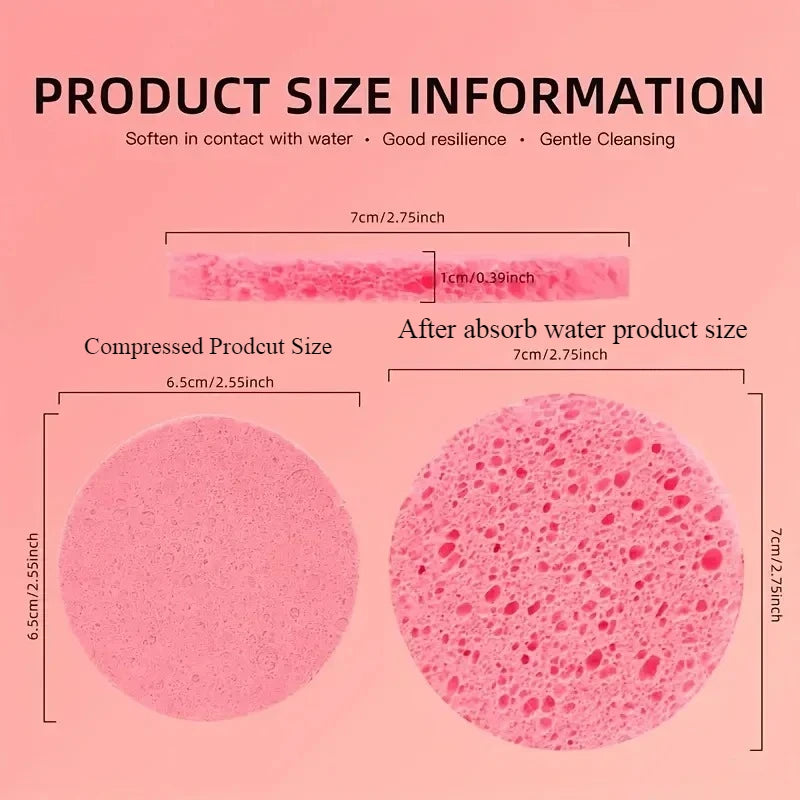 50PCS compressed facial sponge beauty spa sponge suitable for daily cleansing, makeup removal and exfoliation