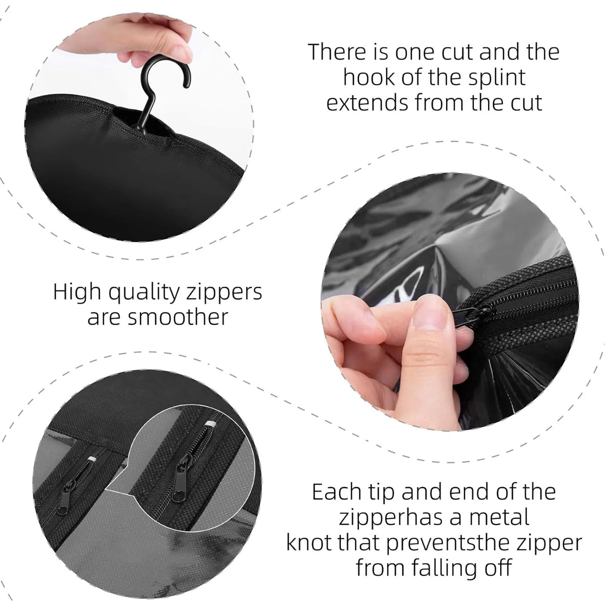 Hair Extension Holder Wig Storage Bag with Hanger Hairpieces Ponytail Bundles Storage Carrier Case for Store Style Hair Travel
