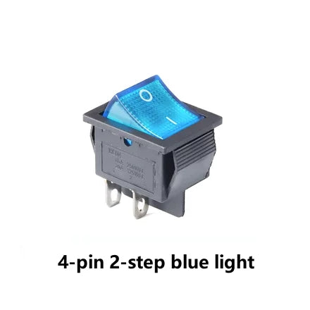 New KCD4 16A 250VAC 20A 125VAC Boat Type Rocker Switch 4/6 Pin 2/3 Positions with Black Red, Green, Blue and Yellow Lights