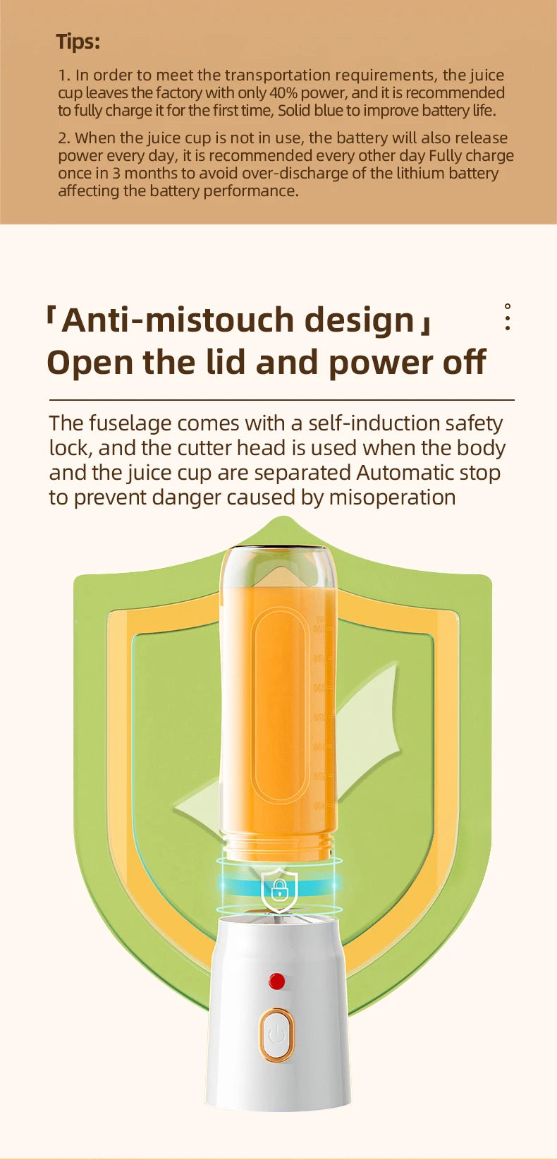 500ML Portable Electric Blender 40W USB Rechargeable Cordless Juicer High Powerful Juicer Cup For Smoothie Milkshake Juice Food