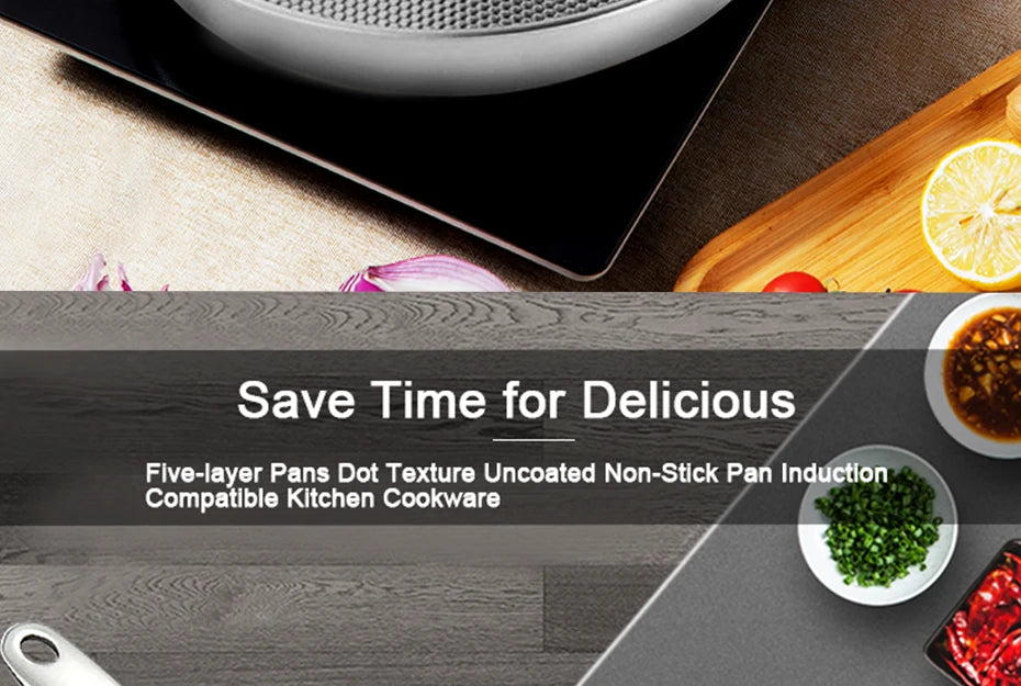 304 Stainless Steel Wok Non-Stick Frying Pan Steak Frying Pan Uncoated Kitchen Cookware Suitable For Gas Stove Induction Cooker