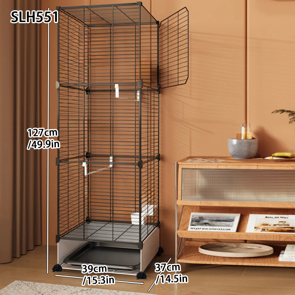 Bird Cage Household Large Tiger Skin Cockatiel Luxury House Splash-Proof New Small Thrush Dadan Myna Black Iron Bird Cage