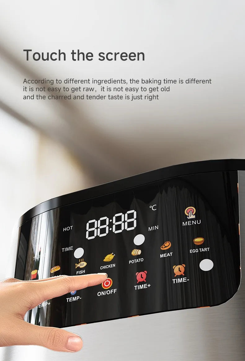 15L Stainless steel Electric Air Fryer Household Large Capacity Intelligent Kitchen Cooker Toaster Oven Combo Digital Display