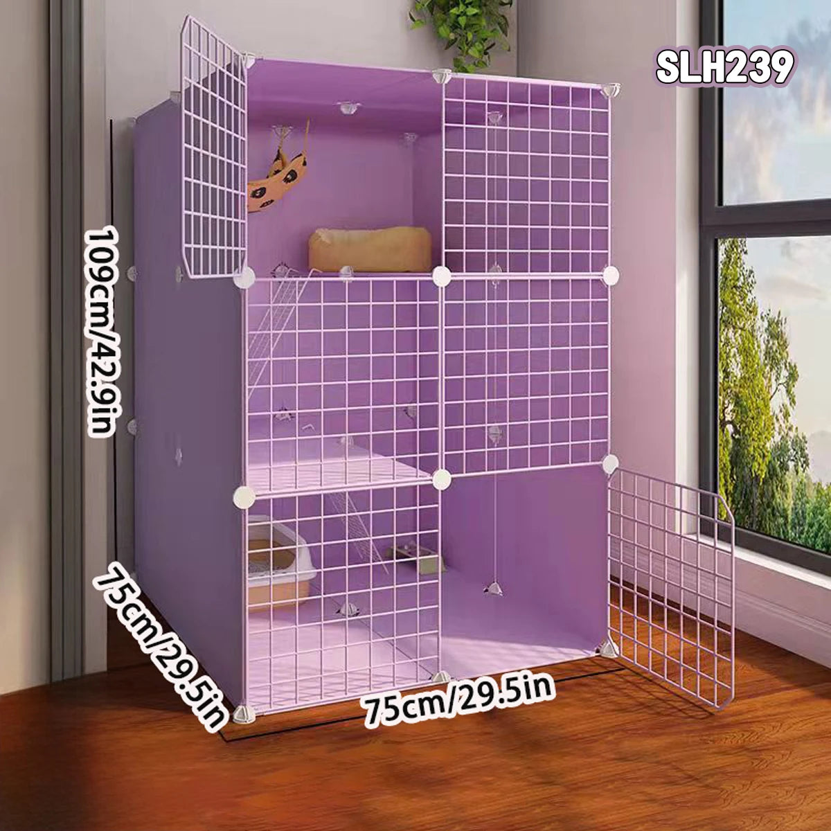 Cat cage Home Villa Cattery indoor large free space Cat House Small double deck cat house cat cat nest