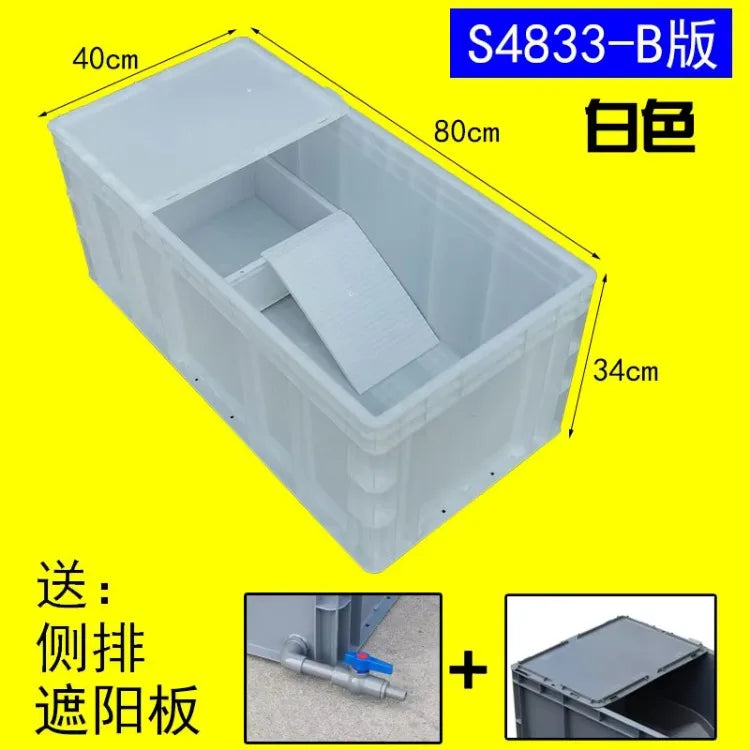 Thickened Turtle Tank Water and Land Tank with Egg-laying Sand Table Combined Plastic Breeding Box Climbing Pet Basin