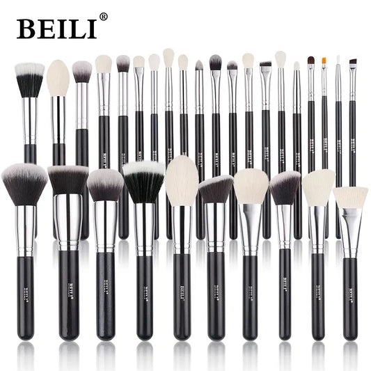 Handle Color: green, Ships From: CHINA - BEILI Makeup Brush Set with Holder 30-42Pcs Professional Foundation Powder Blush Eyeshadow Blending Brushes Kit Make Up Tools