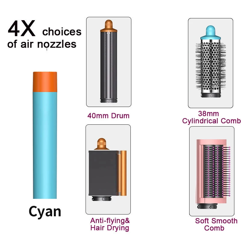 6 in1 Multi Hair Styler Curling Iron Hair Hot Air Brush Curling Barrel Brush HairDryer Salon Professional Curly Styler Tools