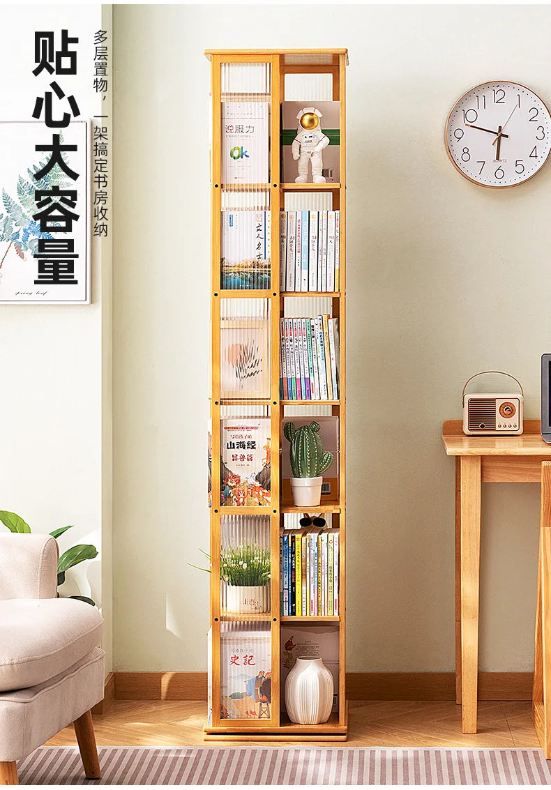 Rotational Bookshelf Organizers Home Storage Shelves Furniture Living Room Shelf Bookcases Librero Organizador Estanteria