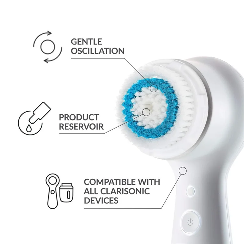 B46C 4 Pack Brush Head Replacements Deep Pore Face For Clarisonic Mia 1, Mia 2, Mia Fit, Alpha For Smart Profile Uplift And Alph