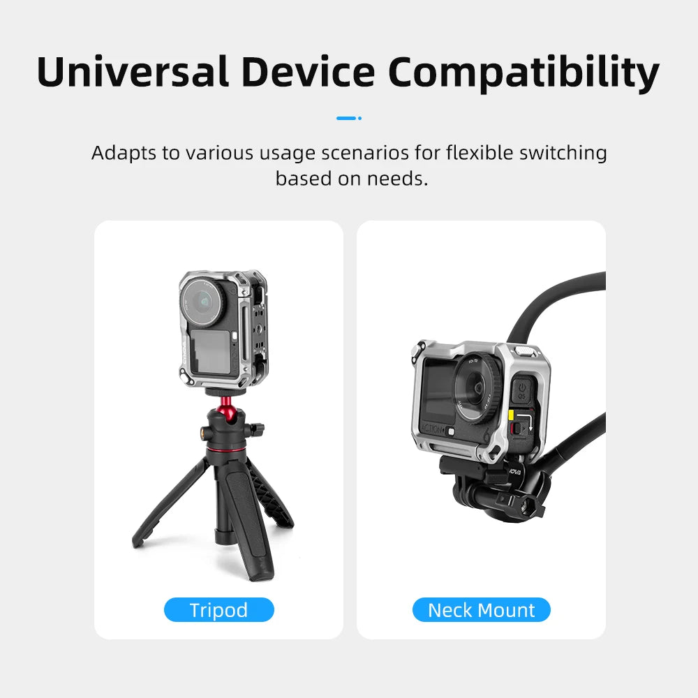For DJI Osmo Action 6 Metal Rabbit Cage Aluminum Alloy Expansion Mount Bracket All-round Protection Frame Camera Accessories