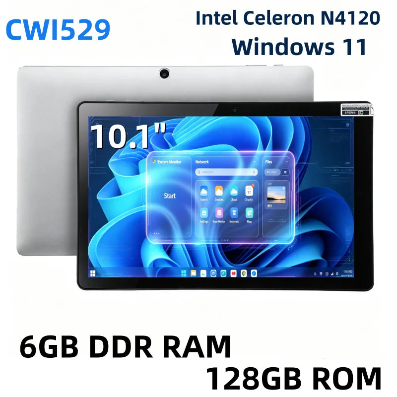 6GB DDR RAM 128GB ROM 10.1 INCH Windows 11 Tablet 64-bit Intel Celeron Processor N4120 CPU 1920*1200 IPS 1*Type-C