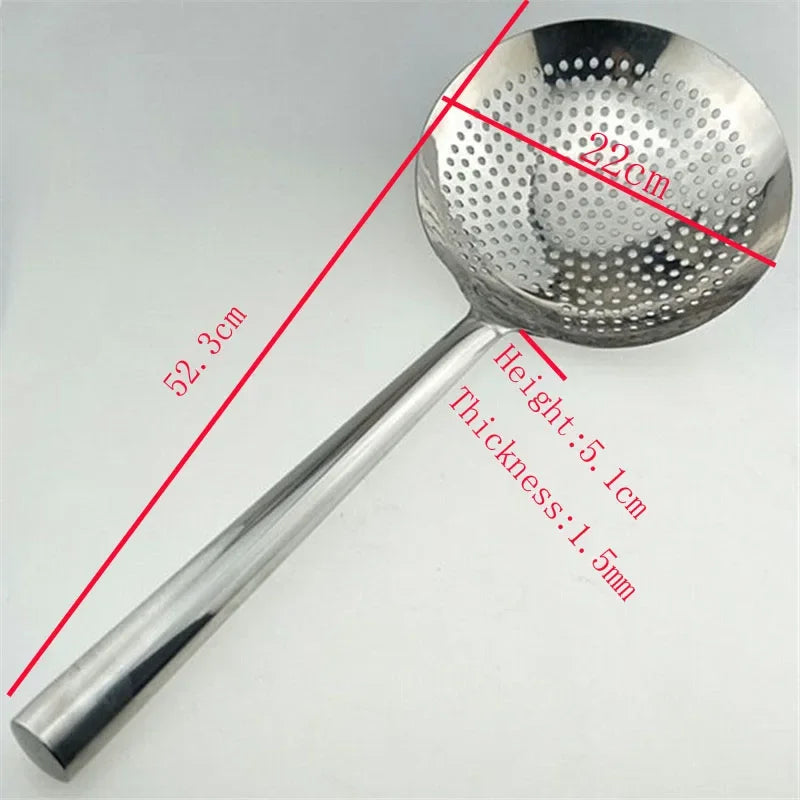 long handle colander spoon cooker fried kitchen Large Big Mesh Strainer Cookware Oil Strainer Flour Sifter Colander Cooking wok