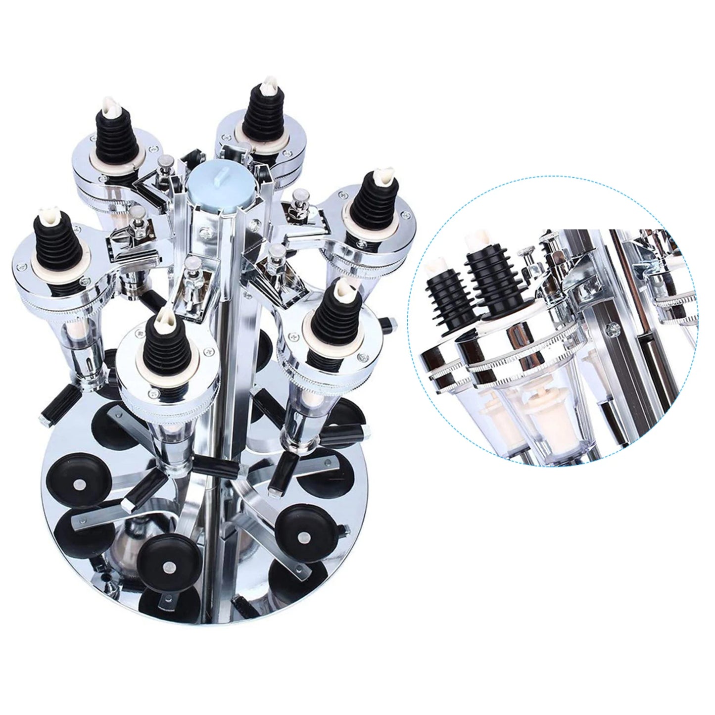 Rotating 6 Bottle Stand Optic Dispenser Drinks Wine Steel Bar Butler Wall Mounted Drink Dispenser Kitchen Supplies