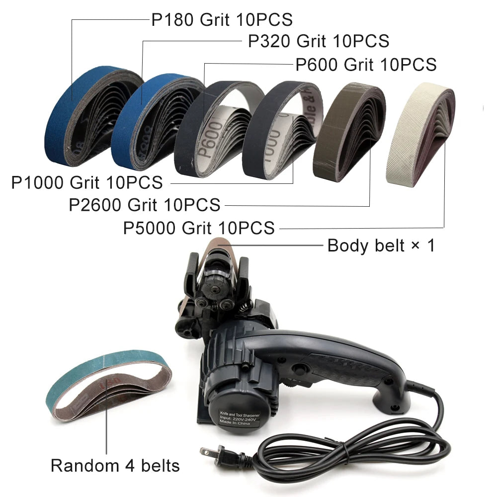 LIHUACHEN M2 Knife Sharpener Electric Professional with Sharpener Replacement Belts Kit Kitchen Sharpening Grinder Knives