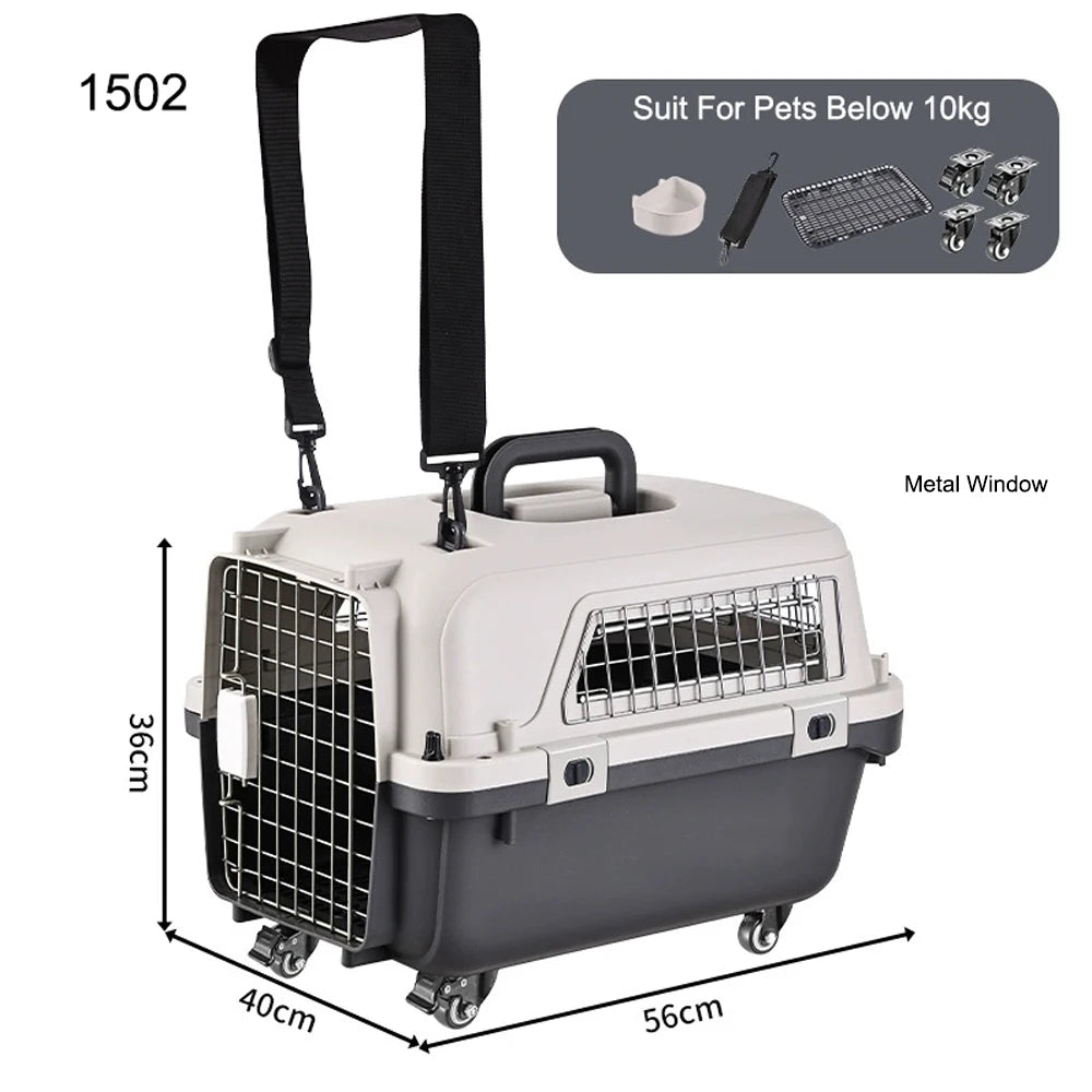 33 Inches Big Dogs Crates Airline-Friendly Home Travel Durable Plastic Pet Carrier Big Dog Kennel Portable Dogs Flight Carrier