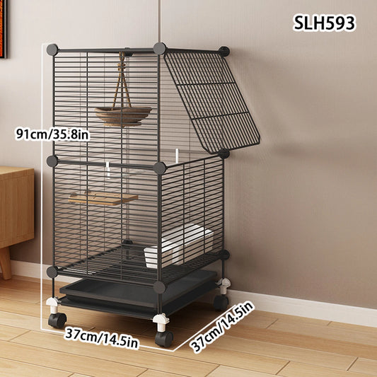 Bird Cage Large Parrot Cage Black Phoenix Myna Special Luxury House Large Thrush Tiger Skin Pearl Bird with Toilet Bird Bowl Wrought Iron Cage