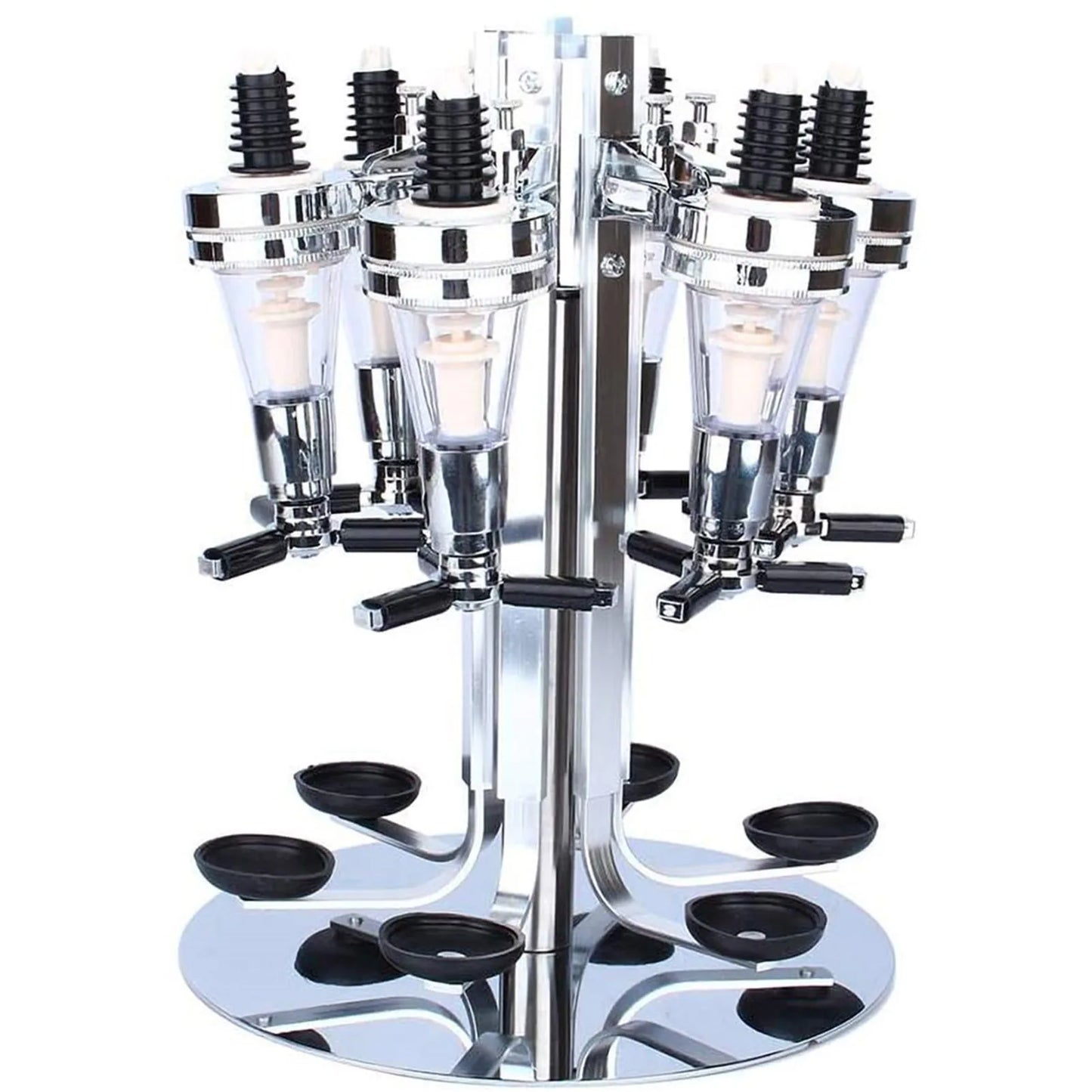 Rotating 6 Bottle Stand Optic Dispenser Drinks Wine Steel Bar Butler Wall Mounted Drink Dispenser Kitchen Supplies
