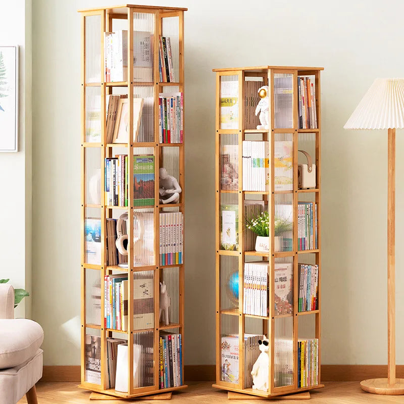 Rotational Bookshelf Organizers Home Storage Shelves Furniture Living Room Shelf Bookcases Librero Organizador Estanteria
