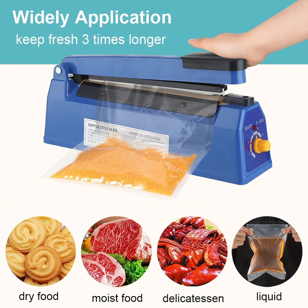 Sealing Machine Electric Heat Sealer Hand Press Vacuum Food Plastic Bag Bobo Ballons Impulse Fast Heat Sealer Packaging Machine