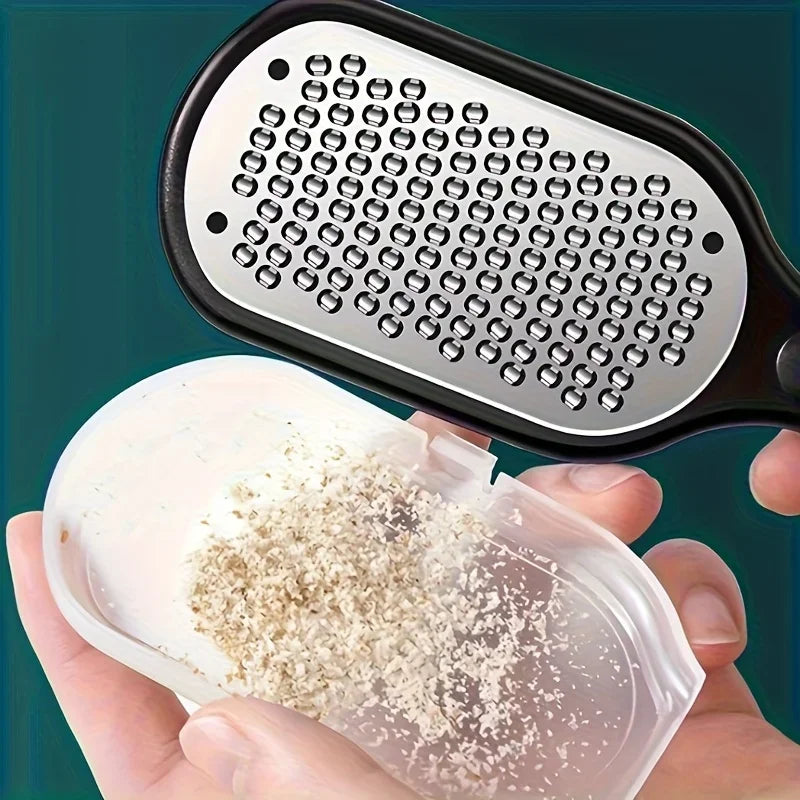 1/2Pcs Professional Duty Stainless Steel Painless Foot File Remover with Splash Guard Handle Suitable for Care Cracked Heel