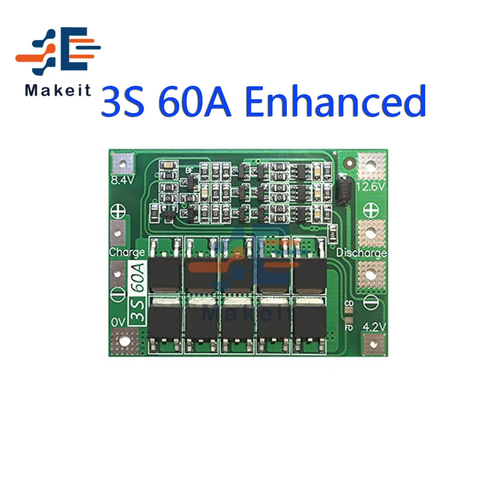 Equalizer 18650 Li-ion Lithium Battery Charger Protection Board Smart BMS 3S/4S 12V/24V 6A/10A/20A/25A/40A/60A With Balancers