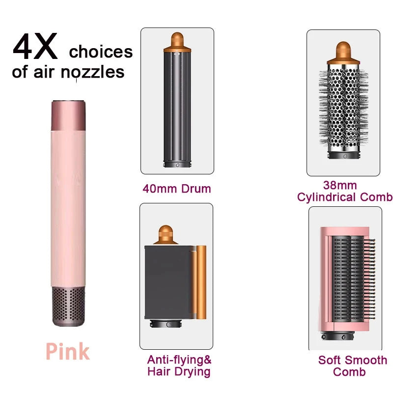 6 in1 Multi Hair Styler Curling Iron Hair Hot Air Brush Curling Barrel Brush HairDryer Salon Professional Curly Styler Tools