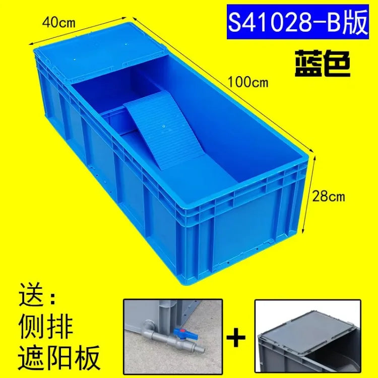 Thickened Turtle Tank Water and Land Tank with Egg-laying Sand Table Combined Plastic Breeding Box Climbing Pet Basin