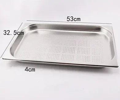 Rectangle Stainless Steel Storage Leak Trays Hole Mesh Strainer Vegetable Fruit Washing Basket Food GN Pan Water Filter Basin