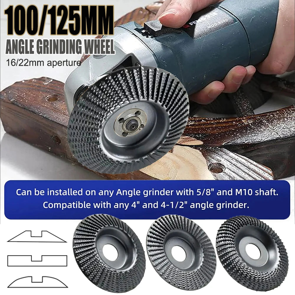 3 Pcs Black Wood Carving Disc Set For 4" Or 4 1/2" Angle Grinder Wood Shaping Wheel Grinding Shaping Disc For Wood Cutting