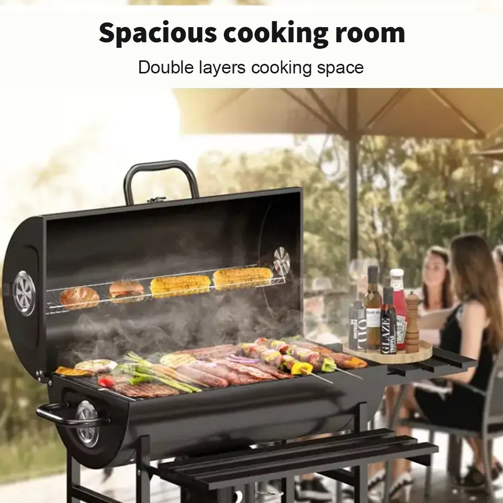 Barbecue Grill BBQ Grill for Camping Picnic 105.5*85*118cm Barbecue Stove with Wheels Outdoor Multi-function BBQ Tools