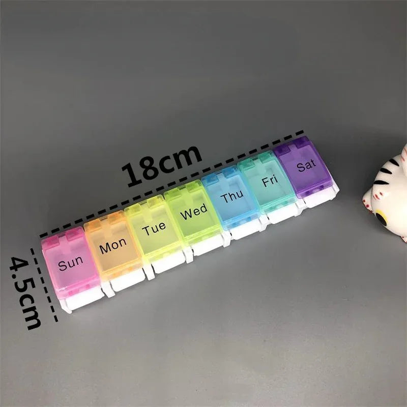 7 Days Weekly Pills Box Tablet Holder Storage Case Medicine Drug Container Mini 14/7 Cells Pill Box Tablet Storage Box Organizer
