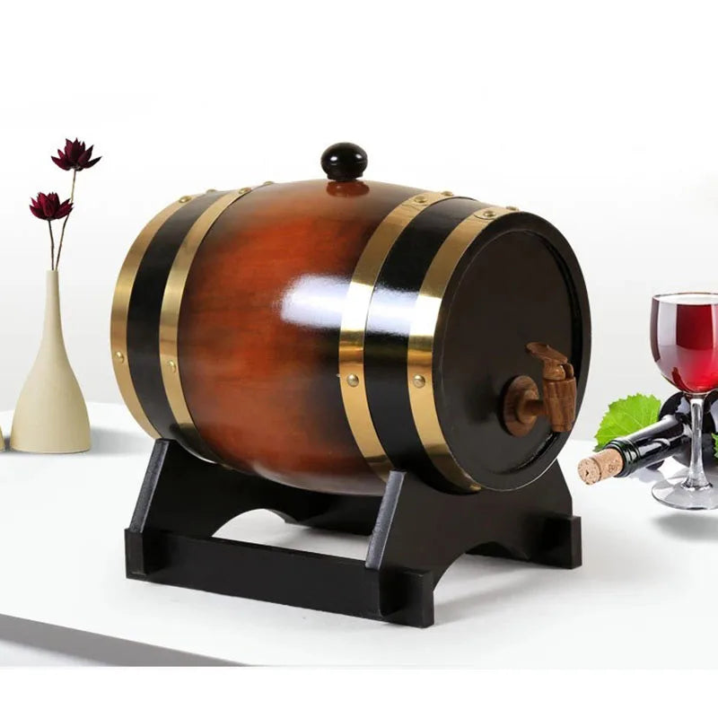 5L Wood Wine Barrel Oak Beer Brewing Equipment Rum Pot Whisky Wine Bar Tools Wedding Decoration Home Brew Beer Tools