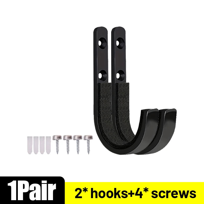 8/2pcs Heavy Duty Wall Mount J-hook Horizontal Gun Rack Metal Garage Storage Hooks with Screws Carbon Steel Multi-Purpose Hooks