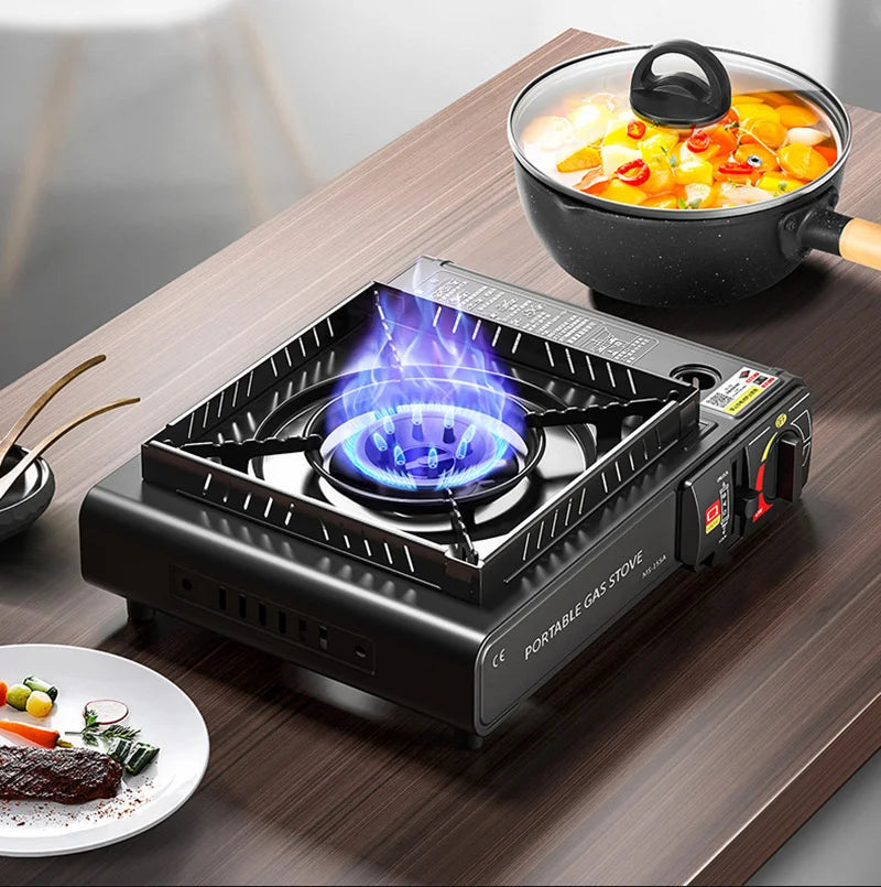 Camping Stove Outdoor Cooking Burner Portable Gas Stove Hiking Trekking Picnic Party Boiler Cassette Stove（No Gas Tank）