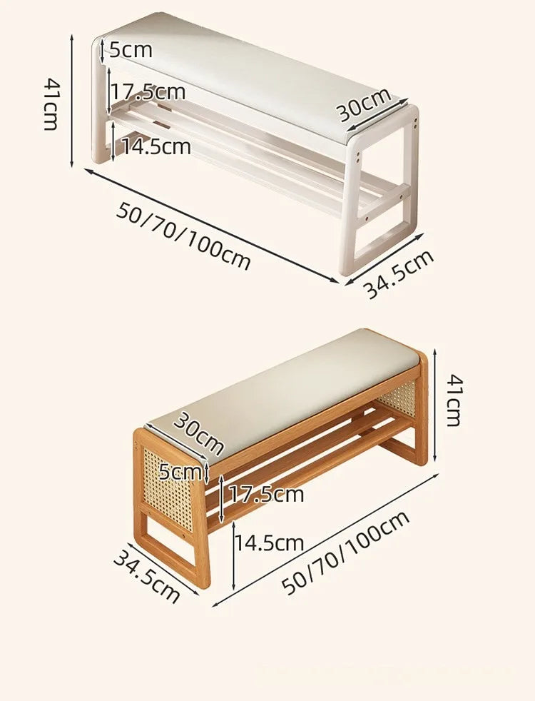 New Chinese style shoe changing stool with seating at the entrance, entrance door, shoe rack, entrance hall, household soft bag,