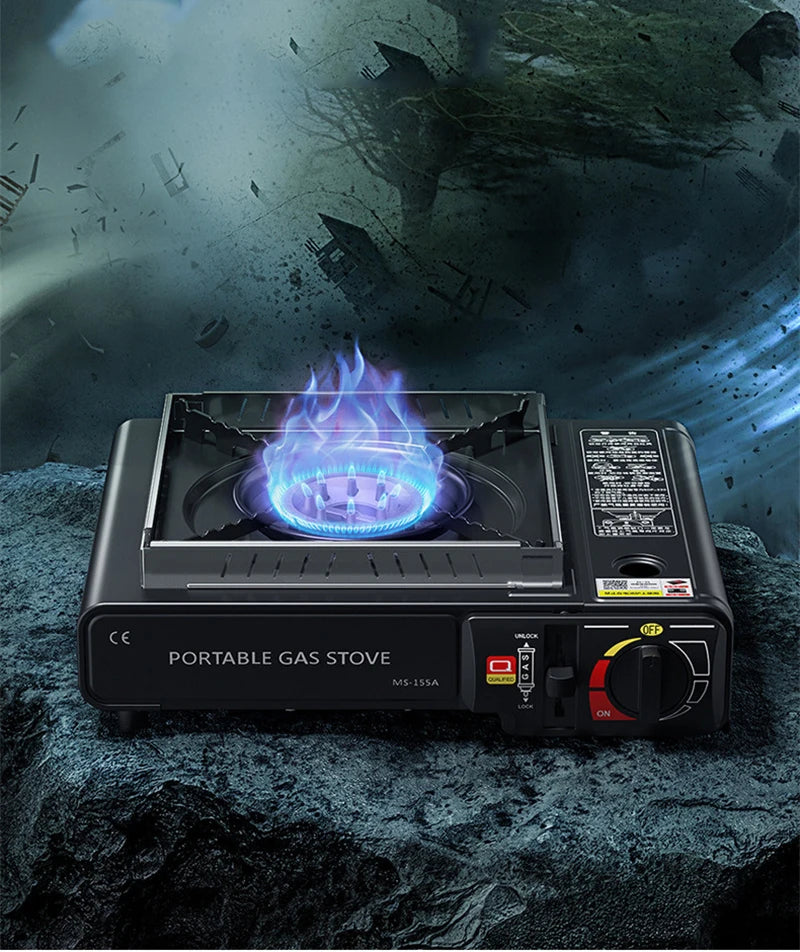 Camping Stove Outdoor Cooking Burner Portable Gas Stove Hiking Trekking Picnic Party Boiler Cassette Stove（No Gas Tank）