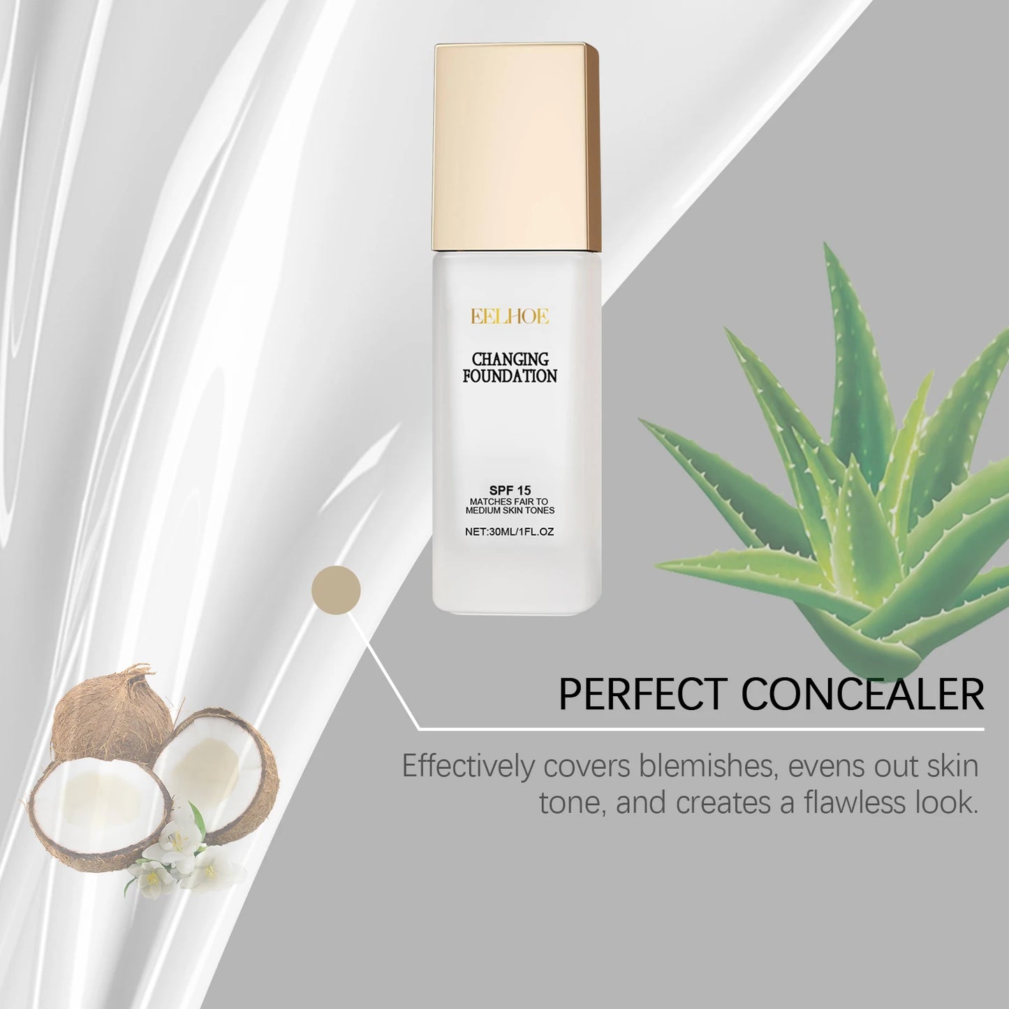 Liquid Foundation Naturally Covers Flaws Full Coverage Matte Moisturizer Oil-control Sunscreen Spf 15 Waterproof Sweat-resistant