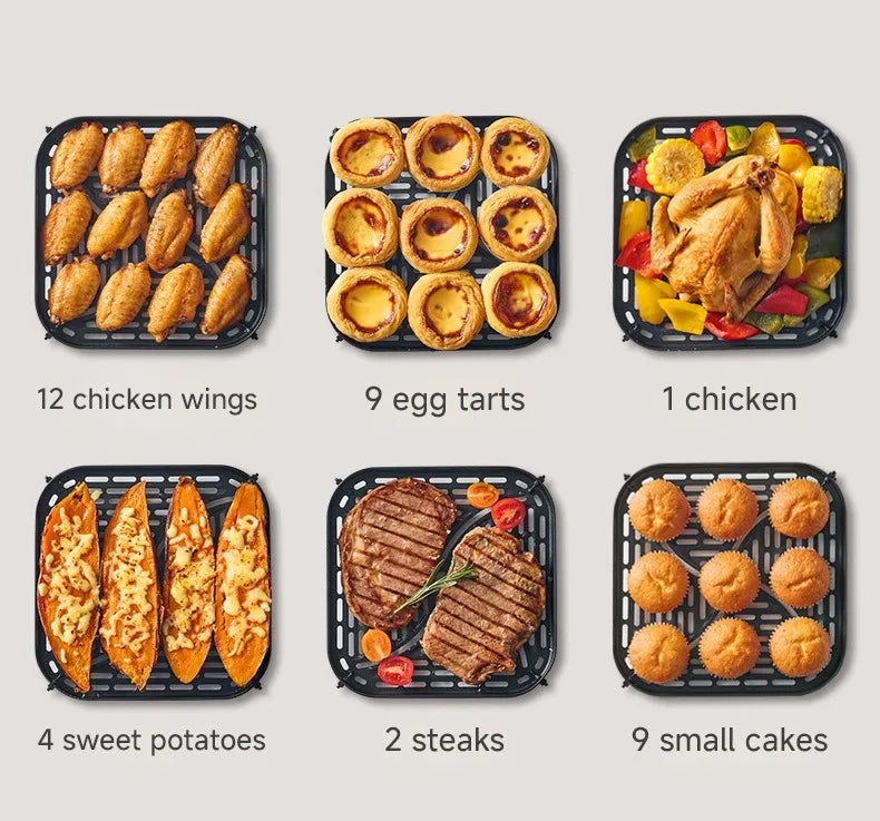 15L Stainless steel Electric Air Fryer Household Large Capacity Intelligent Kitchen Cooker Toaster Oven Combo Digital Display