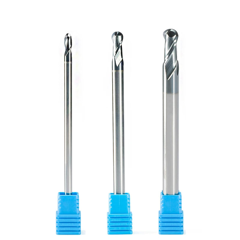 1PC HRC55 End Mill Two Flute Ball Nose 1mm 1.5mm 2mm 2.5mm 3mm 4mm  5mm 6mm 8mm 10mm Woodworking Long CNC Milling Cutter