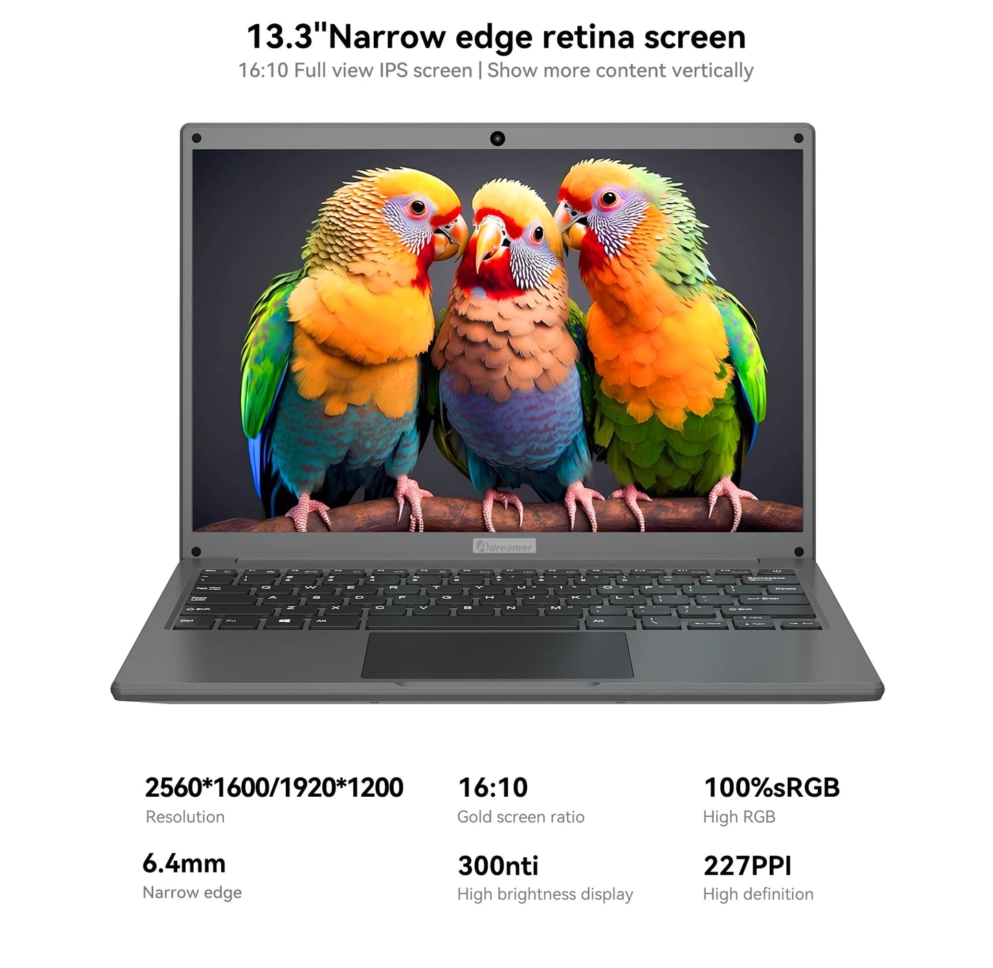 Adreamer Laptop 8GB RAM 1TB SSD Computer 13.3-inch Intel Notebook 2560X1600 Resolution Celeron N4020 Portable Computer