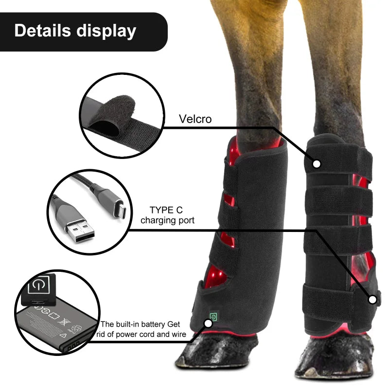2PCS Red light therapy horse leg pad 660nm 850nm Equine Care Near Infrared Light Device Equine Products
