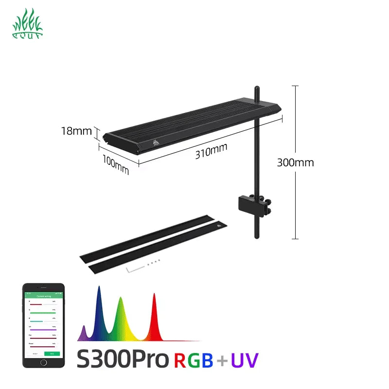 Weekaqua S series pro RGB+UV full spectrum natural aquarium lights APP control LED lamp for live plant fish tank light
