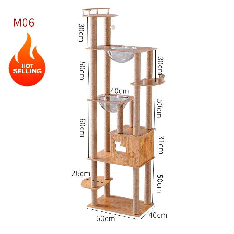 Cat Climbing Frame Indoor Apartment Style Large Multi Layer Cat Tree Tower For Cats With Burrows And Grab Plate For Living Room