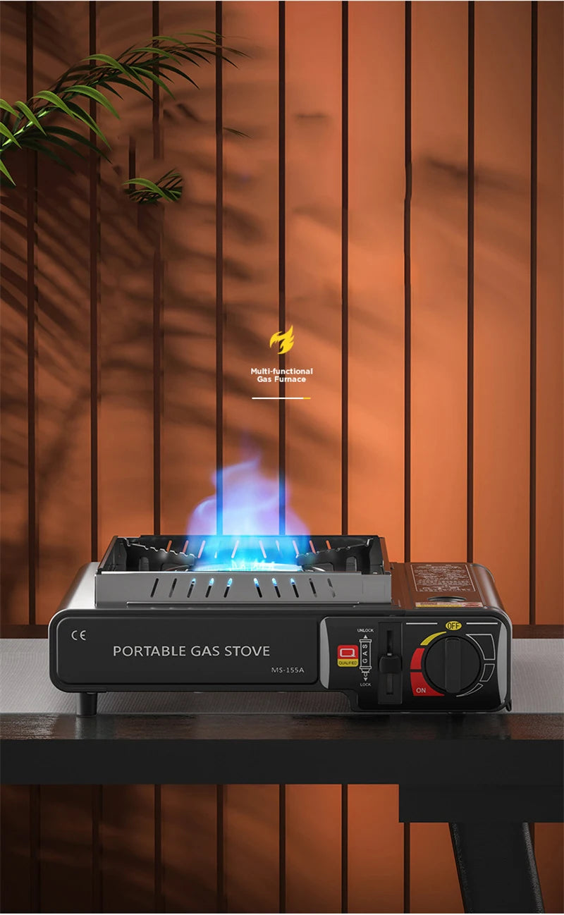 Camping Stove Outdoor Cooking Burner Portable Gas Stove Hiking Trekking Picnic Party Boiler Cassette Stove（No Gas Tank）