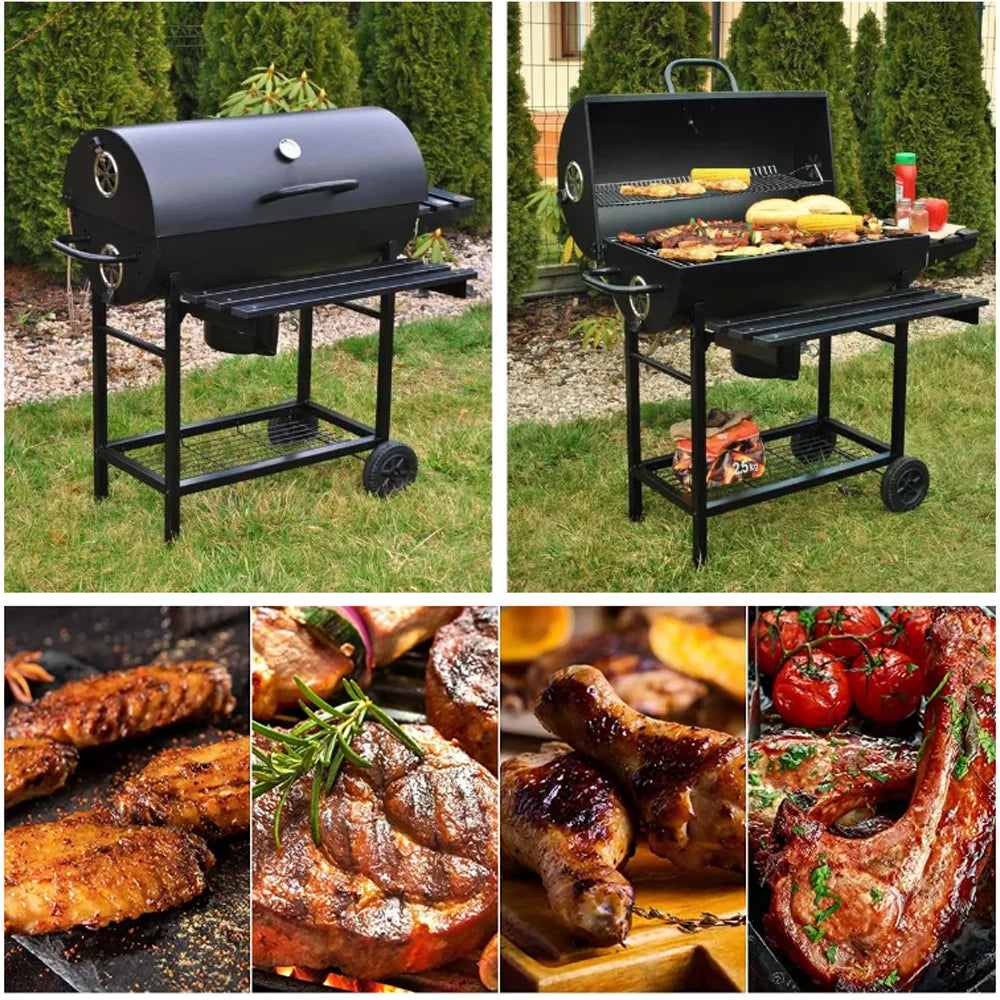 Barbecue Grill BBQ Grill for Camping Picnic 105.5*85*118cm Barbecue Stove with Wheels Outdoor Multi-function BBQ Tools