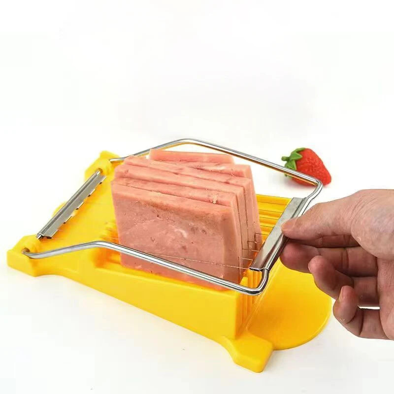 Stainless Steel Multifunctional Food Slicer Cuts Luncheon Meat Eggs Bananas Cheese Strawberries Compact Kitchen Gadget