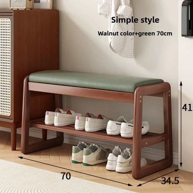 New Chinese style shoe changing stool with seating at the entrance, entrance door, shoe rack, entrance hall, household soft bag,