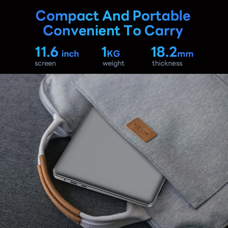 BYONE Cheap Laptops 11.6 Inch Intel N3350 6GB RAM 64G Expandable 128G SSD Wifi Office Study Portable Ultraslim Notebook Computer