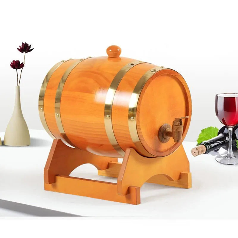 5L Wood Wine Barrel Oak Beer Brewing Equipment Rum Pot Whisky Wine Bar Tools Wedding Decoration Home Brew Beer Tools